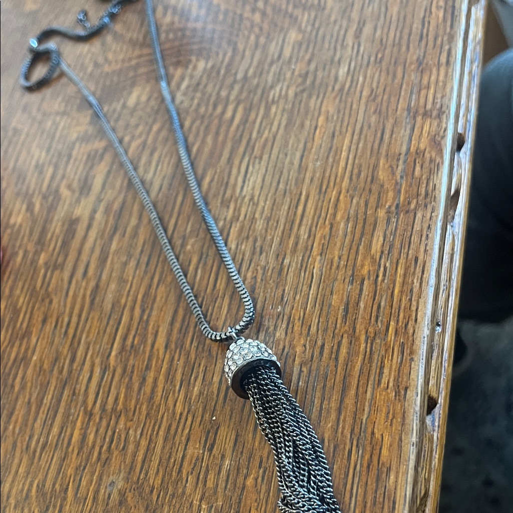 Chic Silver Tassel Necklace 12$